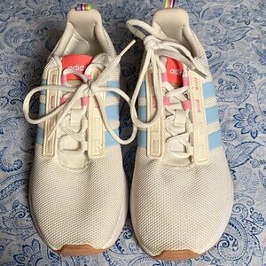 Adidas Cream and Blue Sneakers